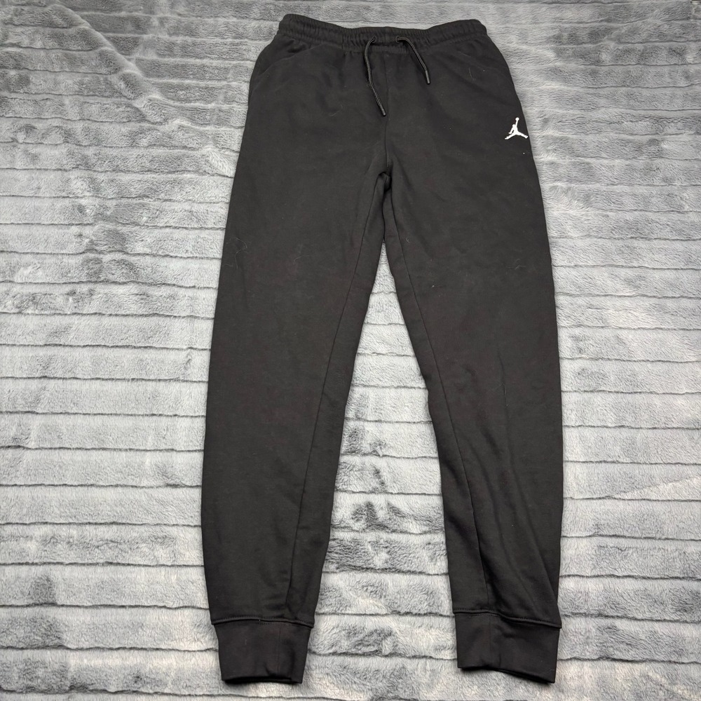 Jordan Boys Black Fleece Jogger Sweatpants Jumpman Logo XL 13-15 Yrs D234-023